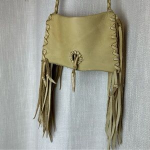 Hand Made! Deer Hide Leather Crossbody Bag